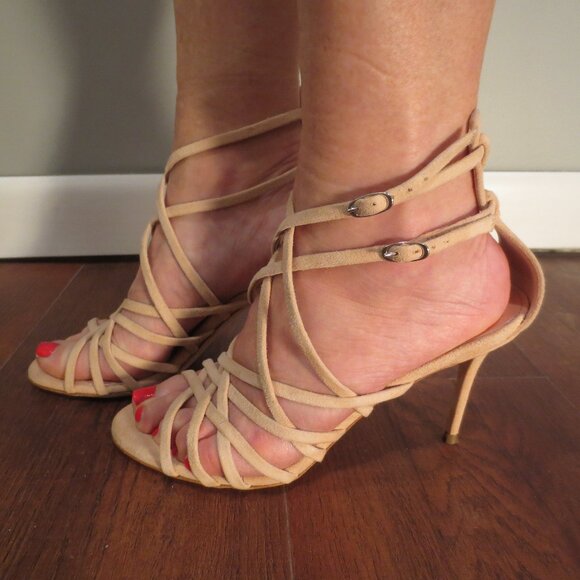 NNB GIUSEPPE ZANOTTI Pink Suede High Heel Sandals - Picture 1 of 8